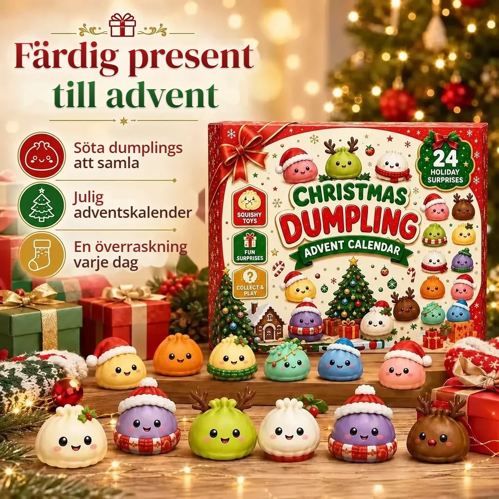 Färdig present till advent – adventskalender med squishy dumplings